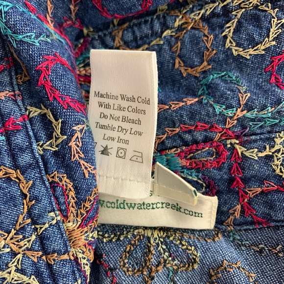 🎉HP Coldwater CreekEmbroider Floral Jean Cardigan - Picture 5 of 7